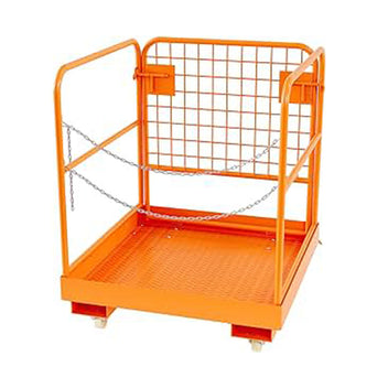 Garvee 36"x36" Forklift Safety Cage, Foldable Forklift Work Platform,Forklift Man Basket 1200lbs Capacity with Protective Guardrail Chian for 1-3 People Drain Hole, Perfect for Aerial Work
