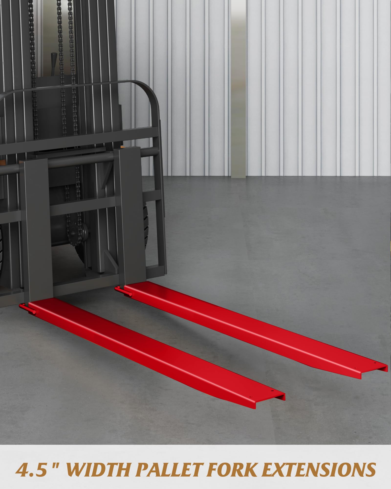 Forklift Extensions,4.5 Inch Width Pallet Fork Extensions, Heavy Duty Sliding Forklift Attachment, 1 Pair Fork Extensions for Forklift, Red