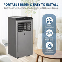 Garvee 2025 New Update 8000 BTU Portable Air Conditioners, 3-In-1 Portable AC Units for Rooms with Dehumidifier, Quiet Room Air Conditioner Cools Up to 350 Sq.Ft., Energy Efficient, Remote, 24Hrs Timer, Auto Swing