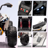 Garvee Ride - P Series: 24V 2-Seater Ride On ATV for Kids - 4-Wheel Battery Powered, High/Low Speed Modes, LED Lights, Music & Horn, Durable Wear-Resistant Wheels, Safe Non-Toxic Material, Outdoor Adventure - White