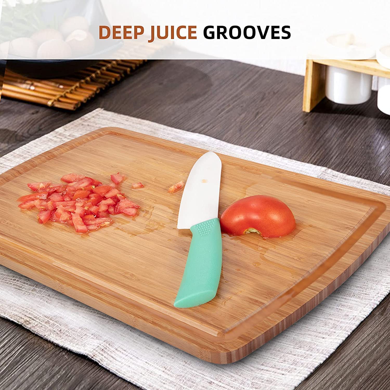 Extra Large XXXL Bamboo Cutting Board 30 X 20 Inch, Big Wooden Butcher Block for Turkey, Meat, Vegetables, BBQ, Over the Sink Chopping Board with Juice Groove