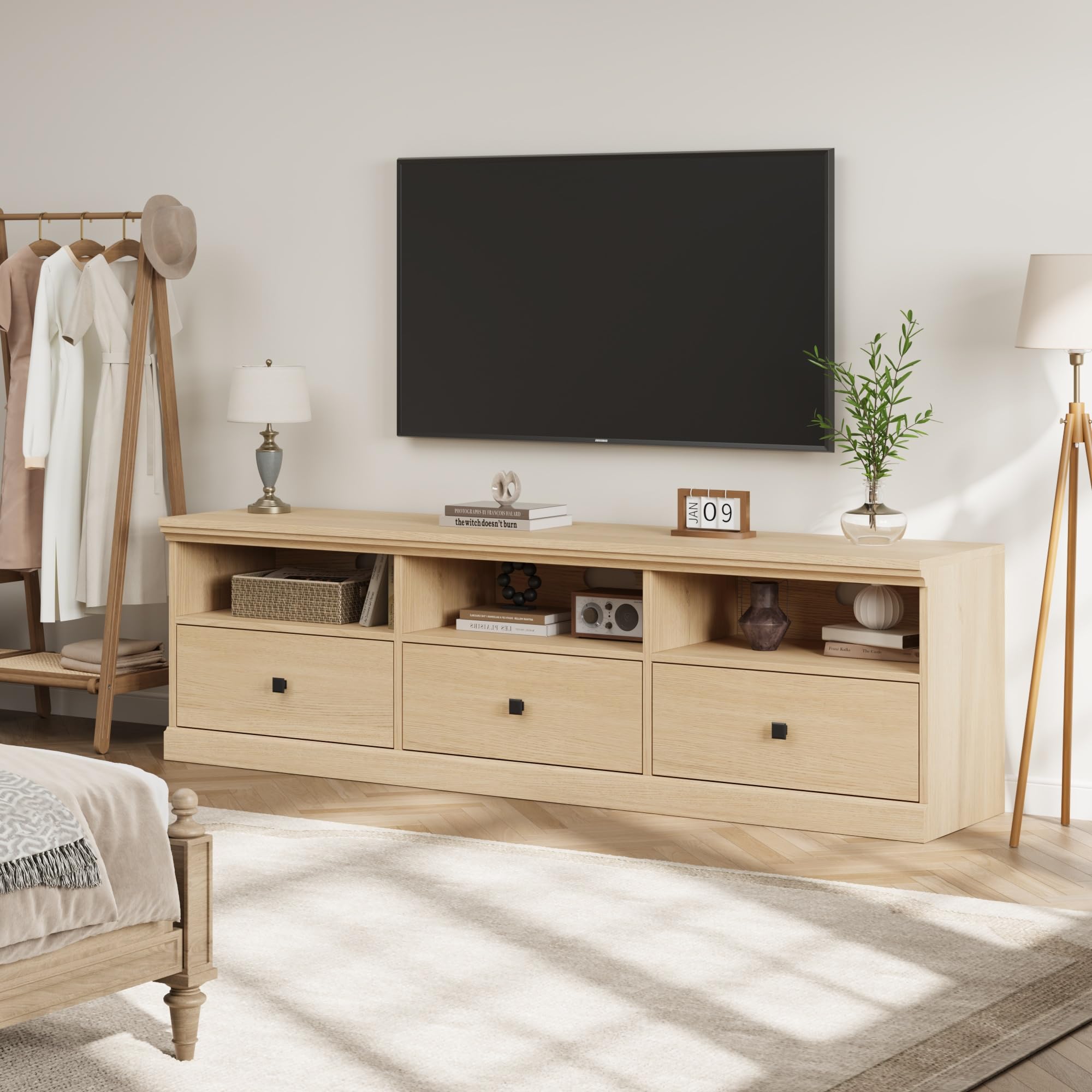 GARVEE Mid-Century Modern TV Stand for 75 Inch TV - Versatile