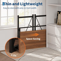 Garvee Folding Computer Desk for Small Spaces, 31.5 in Home Office Writing Desk - Side Storage Pocket - Headphone Hook - Easy-Fold Workstation - Color: Vintage Color
