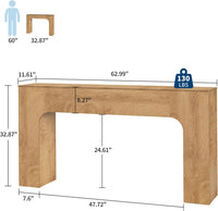 Garvee 63" Farmhouse Console Table Slim Wood Sofa Side Table Narrow Rustic Foyer Furniture for Living Rooms Hallways Apartments, Deep Oak