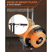 GARVEE Home Gym Machine, Multifunctional Full Body Workout Equipment with Pulley System,Leg Press Support for Strength Training, Workout Station Suit for 1“&2” Holes of Weight Plates (Not Includ), Red&Black