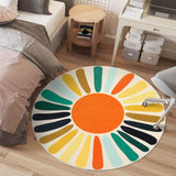 Garvee Kids 3-Round, Colorful, Machine Washable, Anti-Slip, Indoor, Bohemian Design, Living Room, Bedroom, Green - Yellow/Green