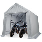 Garvee 10'x15' Heavy Duty Carport with Roll-Up Door - Waterproof Portable Garage for Cars & Boats, Grey - Grey