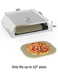Pizza Oven Kit with Stone & Thermometer, Stainless Steel