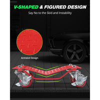 Garvee Wheel Cart, Heavy Duty Car Tire Car Moving Car with Skid Plate and 360 Degree Swivel Wheels,6000 lbs Car Moving Cart 4Pcs