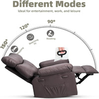 Garvee Oversized Recliner Chair - PU Leather Large Manual Recliner for Adults, Ultimate Comfort Lazy Boy with 1.5X Sponge Filling and Easy Recline Mechanism for Relaxation, Coffee