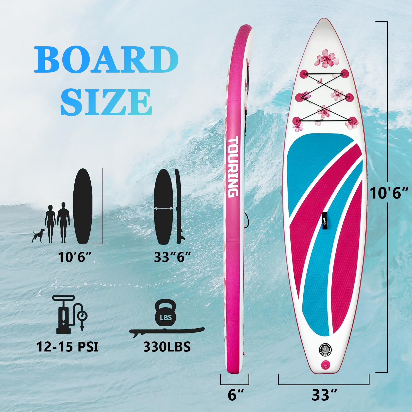 GARVEE 10'6'' Inflatable Stand Up Paddle Board for All Water