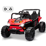 Garvee Ride - P Series: 12V Electric UTV Car with Remote Control, Ride on Truck with Toy Storage, Spring Suspension, LED Headlights, Ride Cars w/4 Wheels, Ride on Toys for Boys Girls, Red - Red