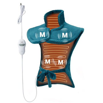 Garvee Massaging Heating Pad for Neck, Shoulders and Back, 24" x 35" Large Electric Heating Pad for Back Pain Relief with 8 Massage Combos, 2 Heat Levels, 4 Massage Motors, 2H Auto Shut-Off