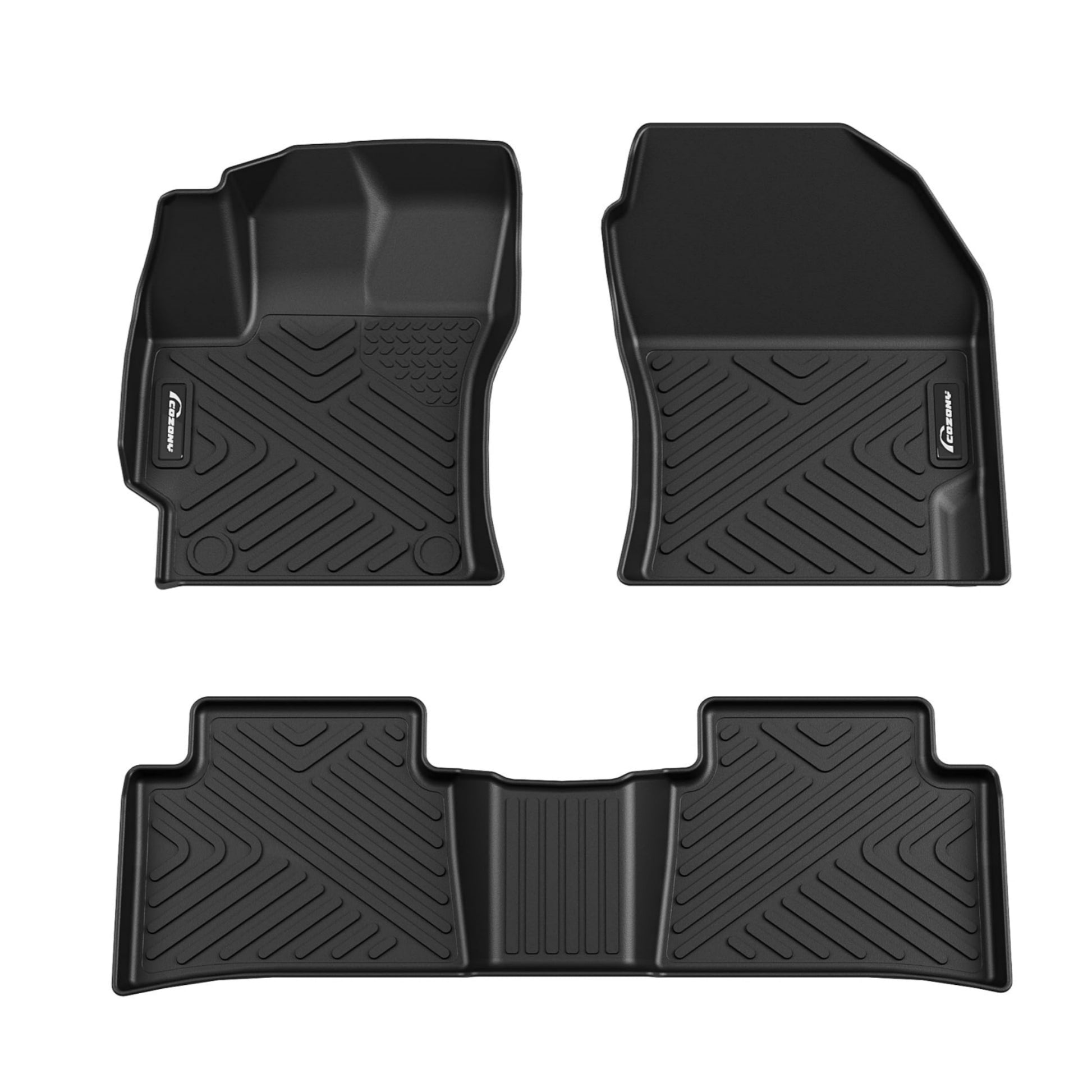 Garvee Floor Mats TPE All Weather Custom Fit For 2014-2019 Toyota Corolla Sedan Front & Rear Rows Black