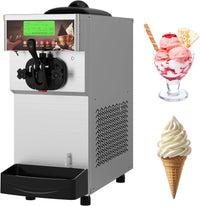 Garvee 1400W Single Flavor Commercial Soft Ice Cream Maker, 2.8-5.3 Gal/Hr Soft Serve Ice Cream Machine with 5-Inch Display, Easy to Operate, Self-Cleaning, High Productivity for Restaurant Snack Bar, 115V