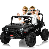 Garvee Ride P Series 24V Kids Toddler Ride On Truck 4WD 3 Speeds Large 7AH Battery Bluetooth MP3 Parent Safety Brake Red Outdoor Play - Black - Black