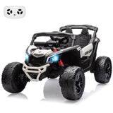 Garvee Ride - P Series: 12V Can-Am Ride-On UTV: Remote Control, Large Seat, Music, LED Lights, Spring Suspension, for Boys & Girls - White - White