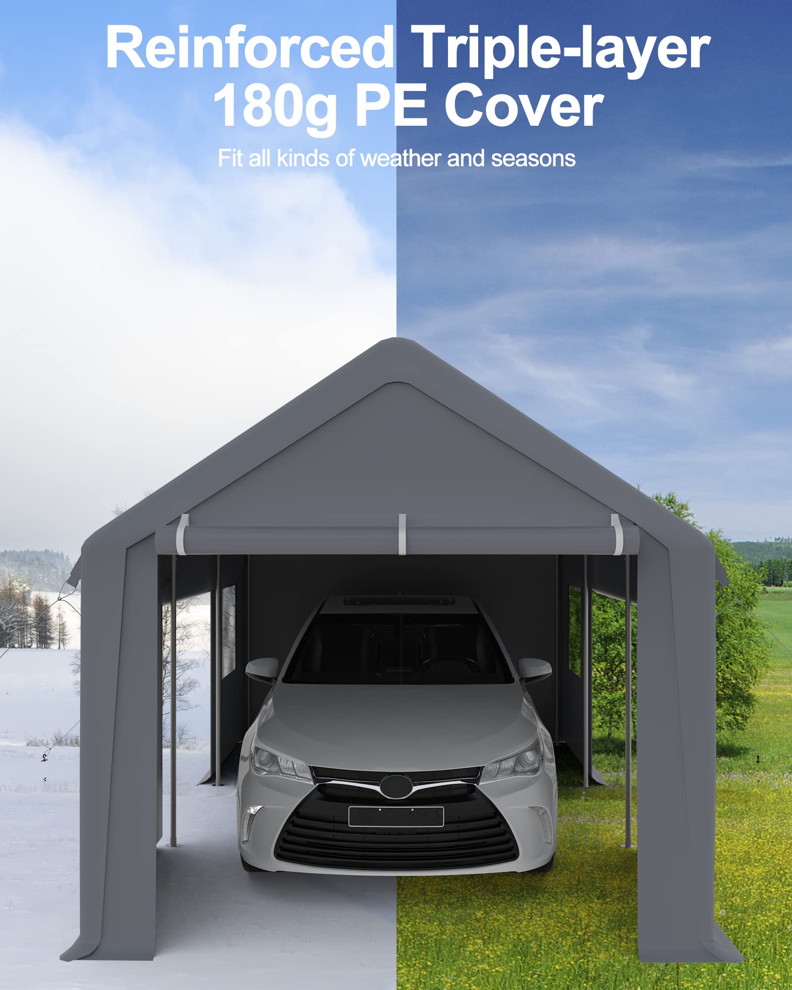 Carport 10x20 FT Portable Garage Heavy Duty Carport Canopy