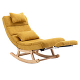 Garvee Accent Rocking Lounge Chair with Backrest Pedal Upholstered Glider Chair for Nursery Bedroom Living Room Yellow