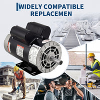 Garvee 5HP SPL Air Compressor Electric Motor - 230V, 56 Frame, 3450 RPM, 5/8" Keyed Shaft, 60 Hz, Ultra-Quiet, Dual CW/CCW Rotation