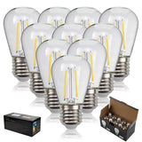 Garvee 10PCS S14 Dimmable Shatterproof LED Replacement Outdoor String Light Bulbs Plastic LED Medium Screw Base Edison Bulbs 1W 2W 2W 110V 2700K - 2w 110v 2700k