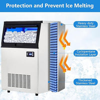 Garvee 90LBS/24H,Ice Machine 110V Ice Machine with 33 LBS Storage Bin, Ideal for Restaurant, Home, Bars, Coffee Shop