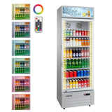 GARVEE 19.1 Cu.ft Commercial Beverage Cooler with RGB LED Lights & Remote, 280-Can Capacity, Silver - Bar Restaurant Store Display Fridge - Silver