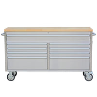 Garvee 61 Inch Tool Chest Mobile 15 Drawers Locking System Stainless Steel Rolling Cabinet with Drawer Liners Wheels for Garage Workshop