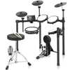 Garvee Electric Drum Set, Electric Drum Kit for Beginners with 390 Sounds, 30 songs, and 35 Drum Kits, Silent Mesh Drum Set with Pedals, Contains a Drum Throne, Drum Sticks, Headphones, USB MIDI