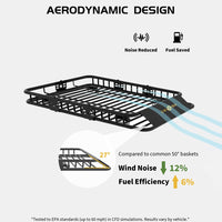 Garvee 64" x 39" x 6“ Universal Roof Rack Basket, Waterproof Luggage Bag for SUVs, Trucks, Vehicles, 200 Lbs Capacity, Black