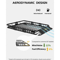 Garvee 84" x 39" x 6" Universal Roof Rack Basket - 200 lbs Capacity Heavy-Duty Rooftop Cargo Carrier with Extension for SUVs, Trucks, and Vehicles, Black