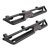 Garvee Running Boards 6.5 Inches with Two Stairs Design Compatible with 2018-2024 Jeep Wrangler JL 4 Doors, All-Steel Build, Bolt-on Side Steps, Black Powder Coated Nerf Bar