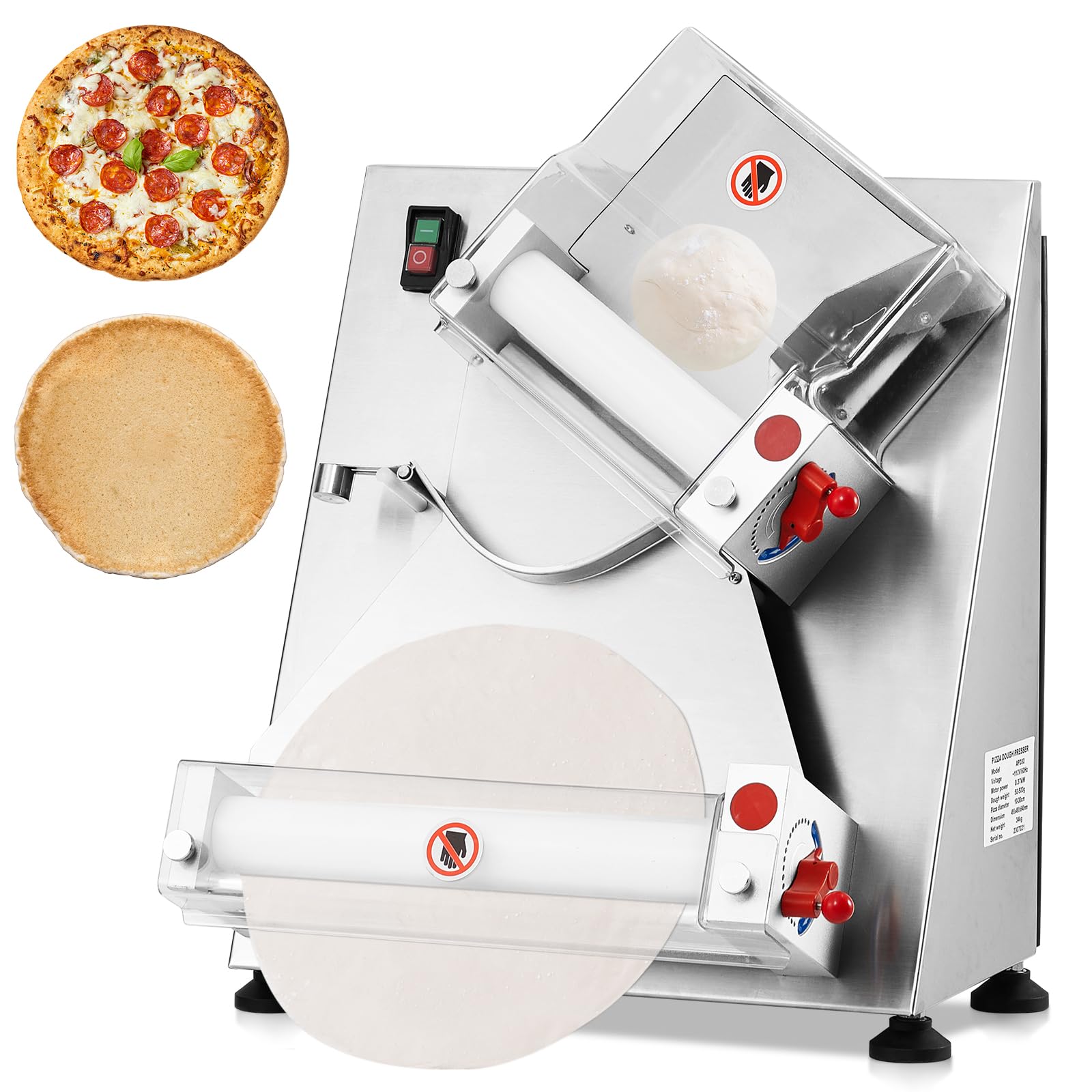 370W Electric Stainless Steel Commercial Pizza Dough Sheeter
