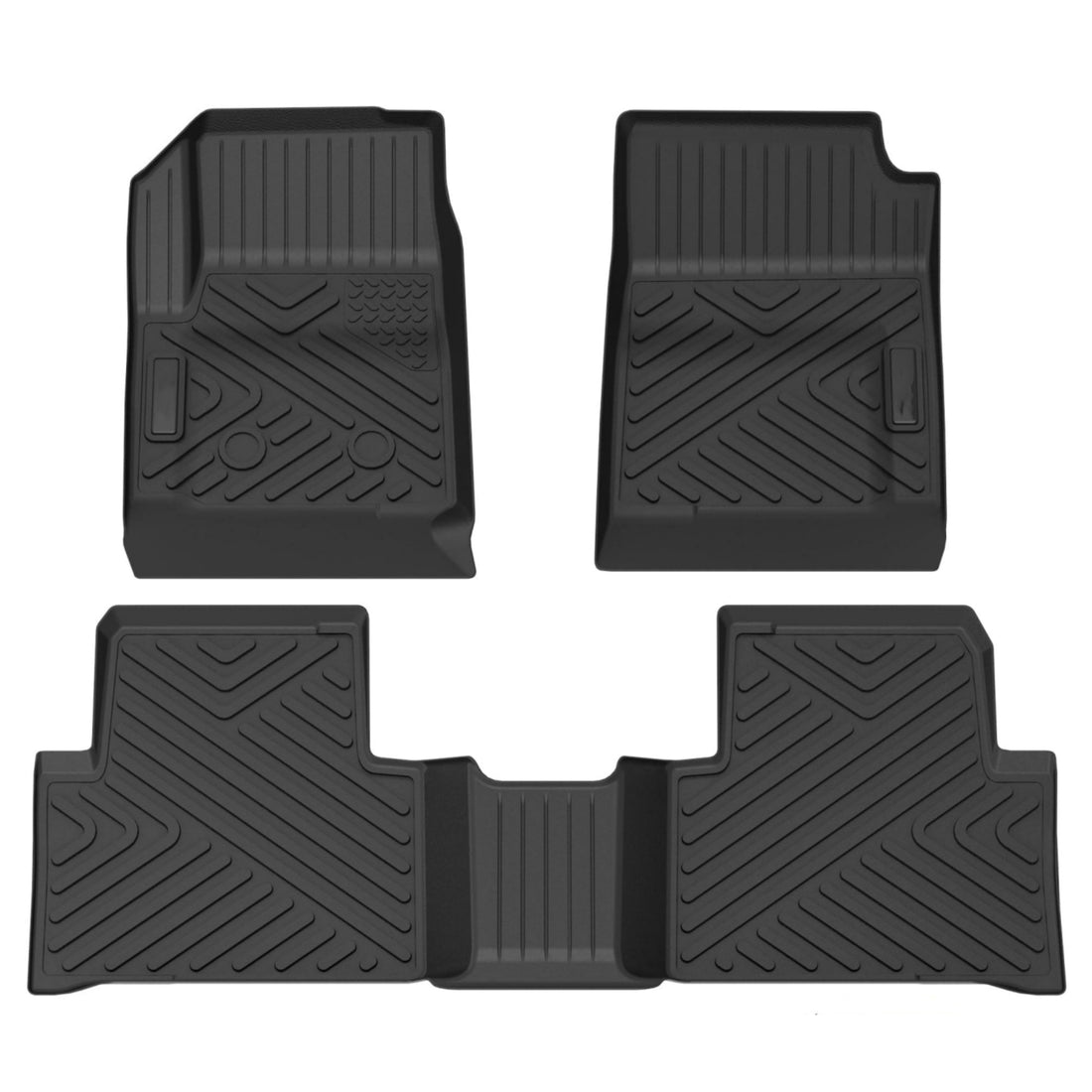 Custom Fit Floor Mats Compatible with 2015-2022 Chevy Colorado Crew Cab/GMC Canyon Crew Cab, Black TPE All-Weather Car Floor Liners, Front & Rear Row Se