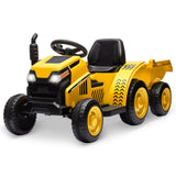 Garvee Ride - P Series: Kids Ride on Tractor with Trailer, Kids’ Electric Vehicles with Wear-Resistant Wheels, LED Headlights, Music & USB Port, Kids Ride on Car Toys for Toddlers Kids, Yellow - Yellow