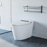 Garvee Elongated Smart Toilet with Bidet, Auto Open/Close Lid, Heated Seat, Auto & Foot Flush, Warm Wash & Dryer, Night Light and LED Display, ADA Comfort Height, Blackout Flush for Bathroom, Gunmetal Grey - Gunmetal Grey