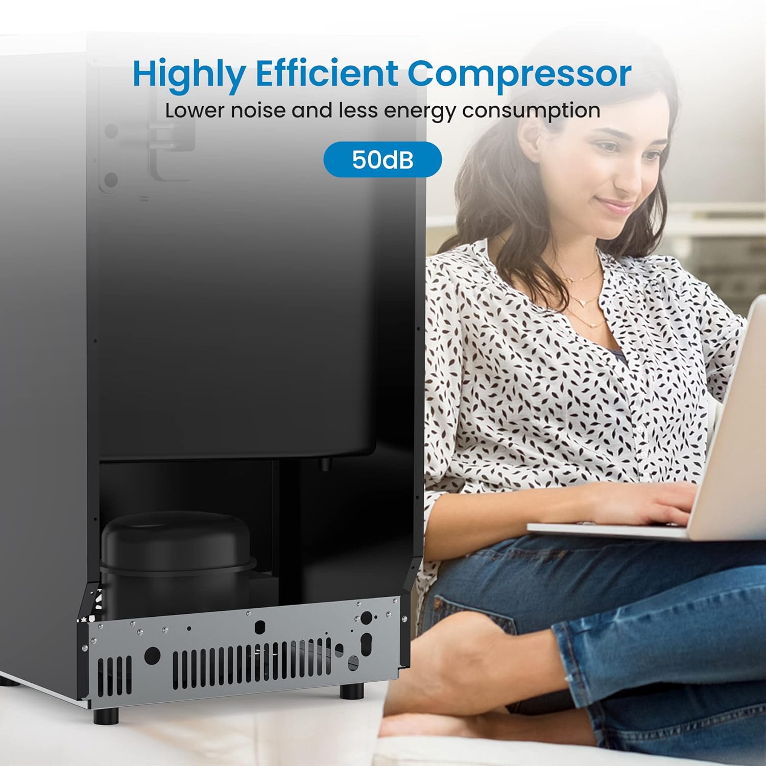 Garvee Ice Maker Machine with 33LBS Storage Bin& Ice Scoops 100LBS/24H Ice Maker Stainless Steel Freestanding Ice Machine for Restaurant Home Bars Coffee Shop