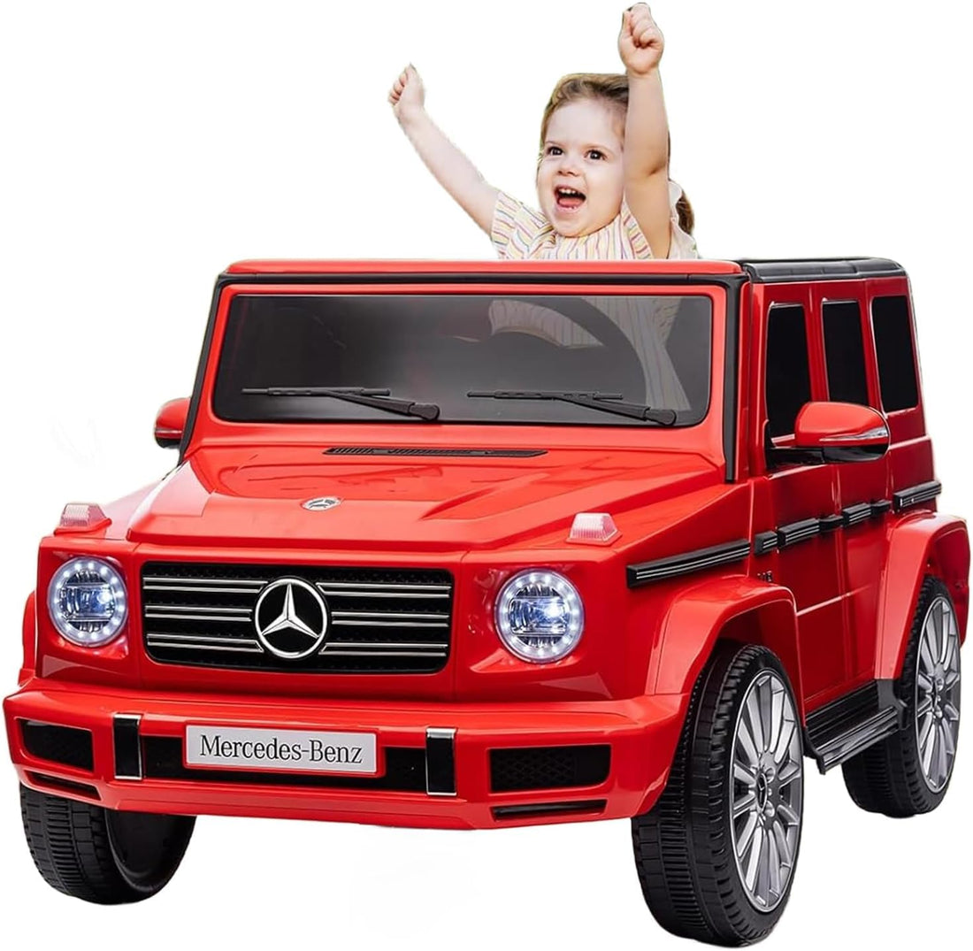 12V Kids Ride On Car, Licensed Mercedes-Benz G500 Electric Vehicle w/Parent Remote Control, 4xSpring Suspension, 3 Speeds, Rocking, LED Lights, Music, Battery Powered Ride on Toy for Kids