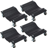Garvee Heavy Duty Tire Skates 4 Pack, 6000lbs Capacity, 360° Rotatable Wheels, Antiskid Plate, Steel Construction, Easy Car Moving, Black - Red