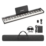 Garvee Piano Keyboard 88 Keys Semi-weighted, Full-Size Electric Keyboard Piano for Beginners,Portable Keyboard with Headphones,Sustain Pedal,Handbag,Bluetooth, USB MIDI - Black Without Stand