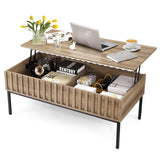 Garvee Lift Top Coffee Table, Mid Century Modern Coffee Table, Farmhouse Wooden Coffee Table with Hidden Storage Compartment, Rustic Center Table, Coffee Tables for Living Room Office