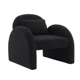Garvee Sherpa Accent Chair,Teddy Upholstered Arm Single Sofa,Modern Fluffy Reading Chair for Living Room, Bedrooms, Corner,Mid Century Accent Armchair Velvet Black Accent Chair for Office Study - Black