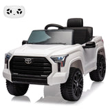 Garvee Ride - P Series: 12V Ride on Car For Kids Age 3+ , Licensed Toyota, with Remote Control, MP3, LED Lights, Suspension System, Double Doors, Safety Belt, Ride On Toys for Boys Girls - White - White