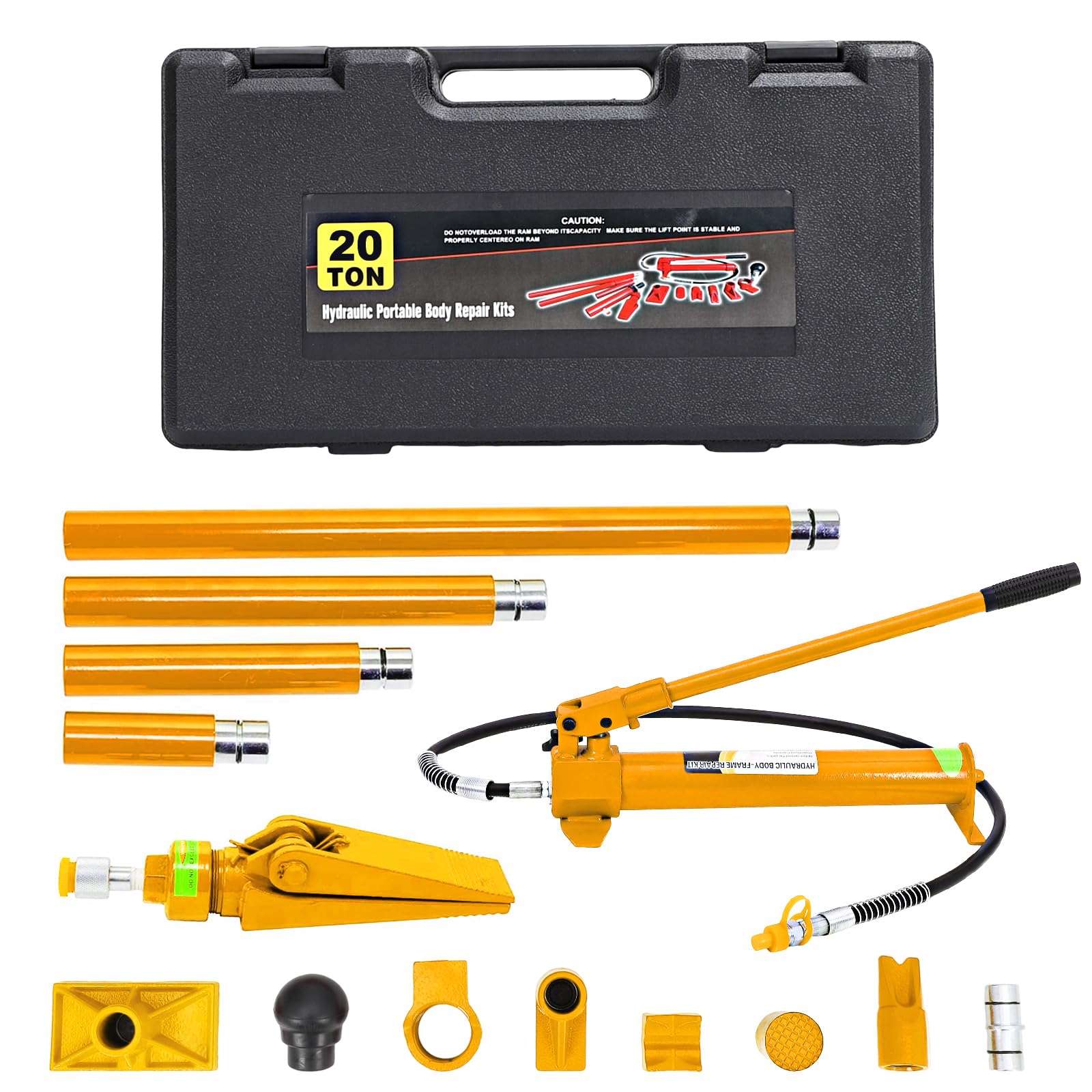 Garvee 20 Ton Porta Power Kit Heavy Duty Hydraulic Ram with Secure Tra