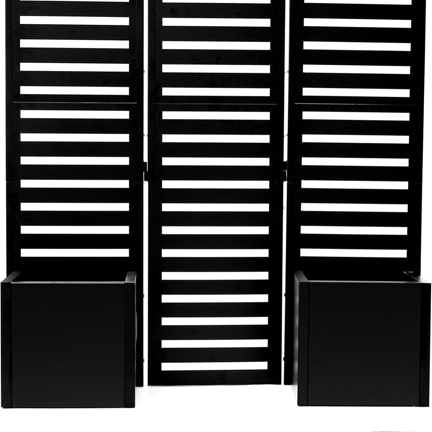Garvee 52x70x28 Privacy Screen Metal Garden Fence Panel with Planter Box, 3-Panel Freestanding Divider, Self-Draining Raised Beds, Durable Metal, Outdoor Patio Deck Yard