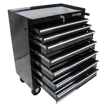 Garvee 7-Drawer Metal Rolling Tool Chest with Wheels,Heavy Duty Tool Storage Cabinet with Locking System,Toolbox with Wheels for Garage, Warehouse, Workshop, Repair Shop