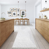 Garvee Modern Light Grey 2x6 Runner Rug, Abstract Washable Faux Wool Non Slip Stain Resistant Carpet for Entryway Hallway Kitchen Laundry - Light Gray