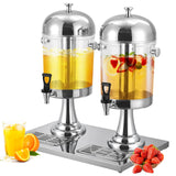 Garvee 4.4 Gallon Beverage Dispenser with Ice Core Stainless Steel Large Cold Drink Dispenser for Parties Weddings Events - Silver