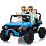 Garvee Ride P Series 24V Kids Toddler Ride On Truck 4WD 3 Speeds Large 7AH Battery Bluetooth MP3 Parent Safety Brake Red Outdoor Play - Blue - Blue