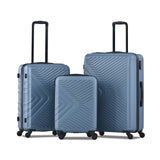 Garvee 3 Piece Luggage Sets Lightweight Hardshell Suitcase With TSA Lock For Travel 20"/24"/28" Blue - Blue As Shown